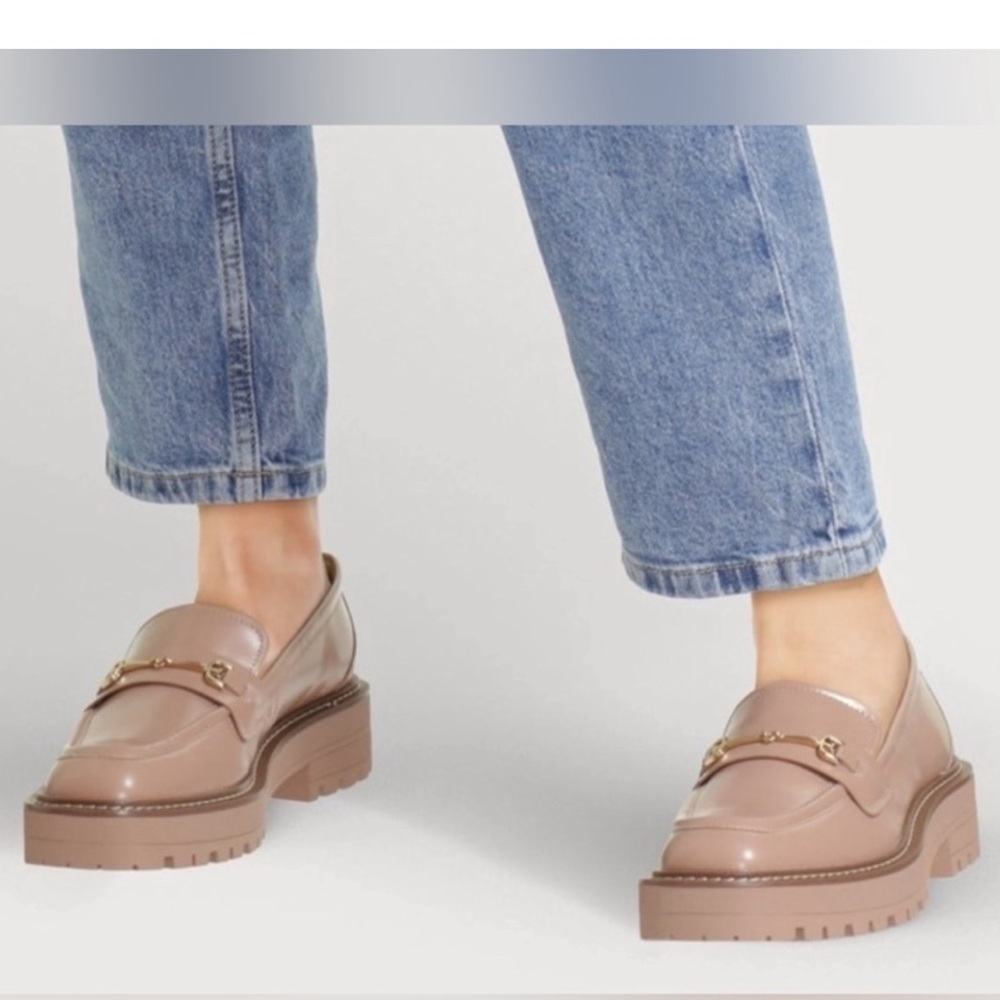 Sam Edelman x Anthropologie Laurs Lug Sole Loafer in Maple Sugar (Nude) US 8.5 - Picture 5 of 16